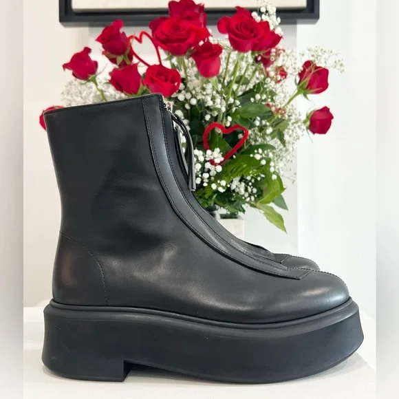 The Row Zippered Platform Leather Combat Boots - Picture 5 of 15